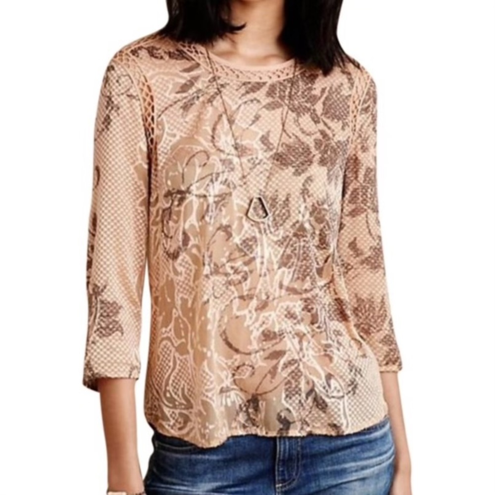 Anthropologie Meadow Rue Velvet blouse
